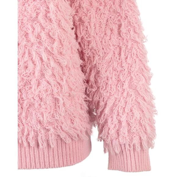 Oliver Bonas Touch Loop Pink Cardigan Valentines Day Teacher Cardigan Size 14 - Picture 6 of 14